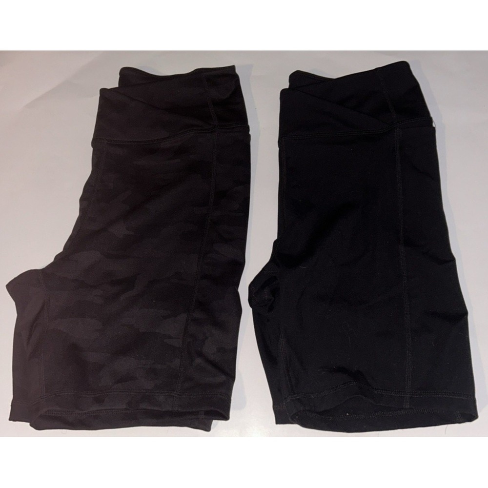 2 PR. Danskin Women's High Waist Crossover bike shorts Black Size XXL CL38